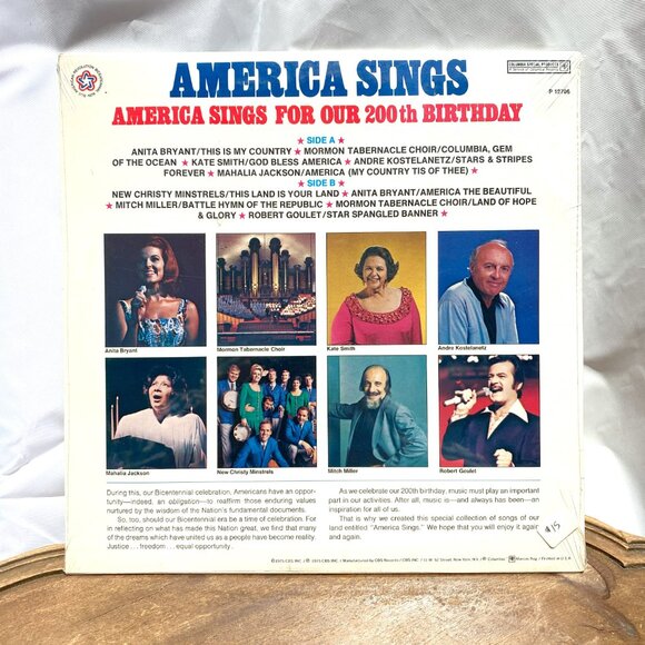 AMERICAN SINGS FOR OUR 200th BIRTHDAY 1975 Vinyl Record *NISP* - Picture 2 of 2